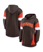 Women's Fanatics Brown, Orange Cleveland Browns Lock It Down Pullover Hoodie