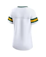 Women's Fanatics White Green Bay Packers Sunday Best Lace-Up T-shirt