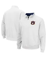 Men's Colosseum White Auburn Tigers Tortugas Logo Quarter-Zip Pullover Jacket