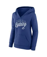 Women's Fanatics Tampa Bay Lightning Simplicity Crossover V-Neck Pullover Hoodie