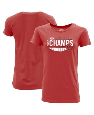 Women's Blue 84 Red Utah Utes 2022 Pac-12 Football Conference Champions Locker Room T-shirt