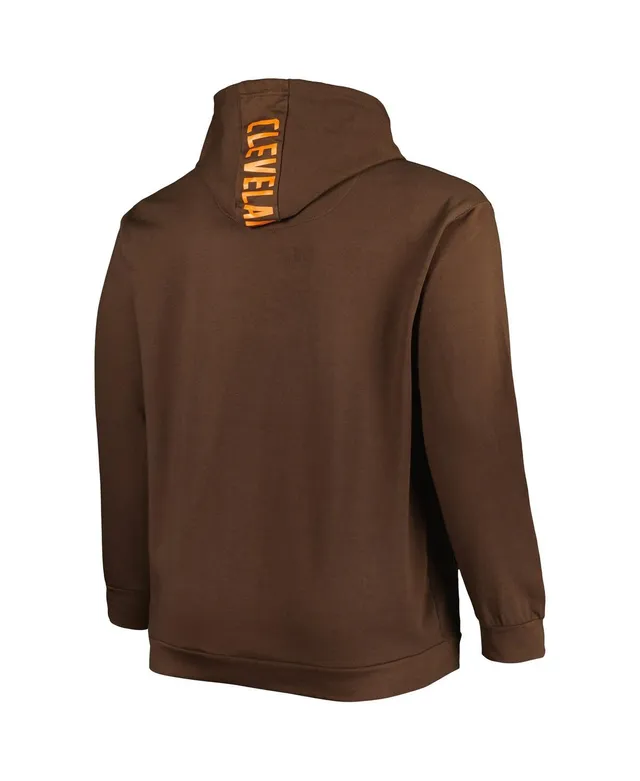 Lids Cleveland Browns New Era Big & Tall Current Colorblock Raglan Fleece  Pullover Hoodie - Orange/Brown