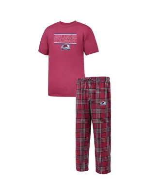 Men's Burgundy Colorado Avalanche Big and Tall T-shirt Pajama Pants Sleep Set
