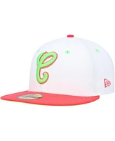 Men's New Era White, Coral Chicago White Sox Cooperstown Collection Comiskey Park 75th Anniversary Strawberry Lolli 59FIFTY Fitted Hat