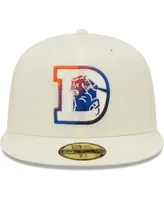 Men's New Era Cream Denver Broncos Chrome Color Dim 59FIFTY Fitted Hat