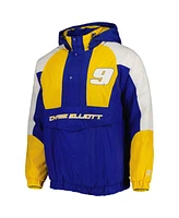 Men's Starter Royal, Yellow Chase Elliott The Body Check Half-Snap Pullover Jacket