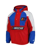 Men's Starter Red, Blue Nascar The Body Check Half-Snap Pullover Jacket