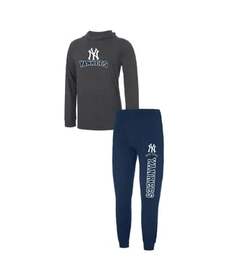Men's Concepts Sport Navy, Charcoal New York Yankees Meter Hoodie and Joggers Set