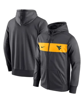 Men's Nike Anthracite West Virginia Mountaineers Logo Performance Full-Zip Hoodie