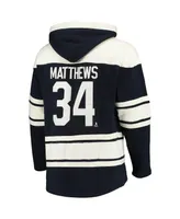 Men's '47 Brand Auston Matthews Blue Toronto Maple Leafs Player Name and Number Lacer Pullover Hoodie