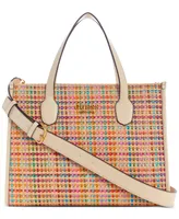 Guess Silvana Medium Multi-Colored Straw Double Compartment Tote