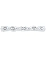 Diamond Accent Three Row Ring in 10k White Gold