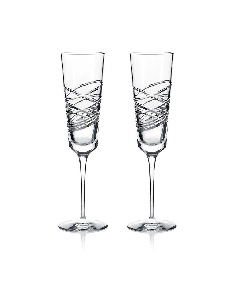 Waterford Aran Flute Glasses, Set of 2