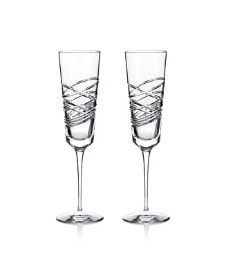 Waterford Aran Flute Glasses, Set of 2