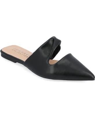 Journee Collection Women's Enniss Twist Cutout Pointed Toe Mules