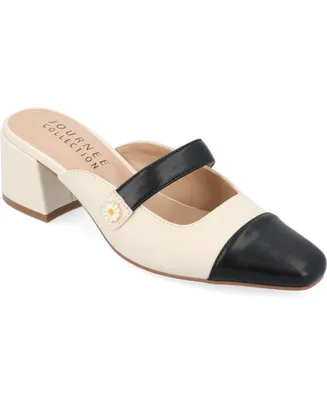 Journee Collection Women's Dalla Block Heel Mary Jane Mules