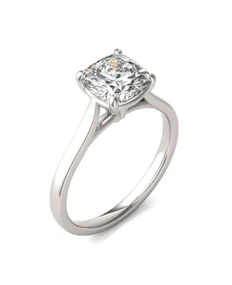 Charles & Colvard Moissanite Cushion Cut Solitaire Ring (2 ct. t.w. Diamond Equivalent) 14k White or Yellow Gold