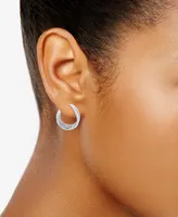And Now This Fine Silver Plated Crystal Stone Hoop Earrings