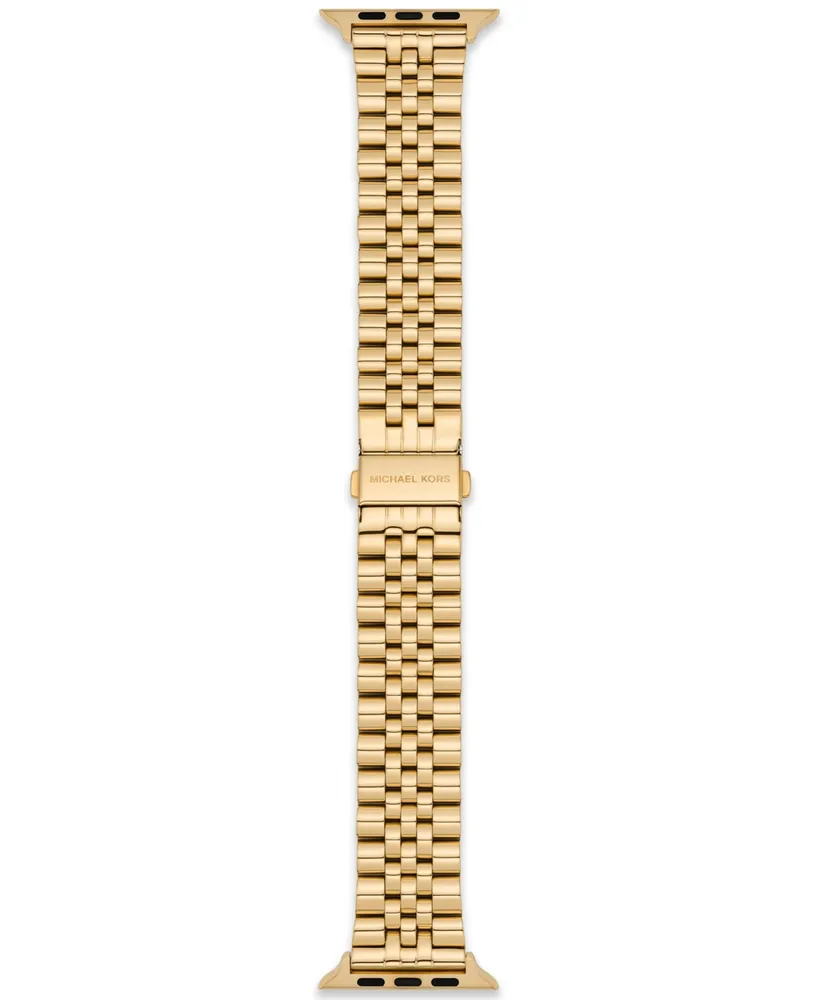 Michael Kors Unisex Gold-Tone Stainless Steel Band for Apple Watch, 38mm, 40mm, 41mm and 42mm, 44mm, 45mm, 49mm