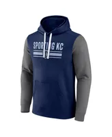 Men's Fanatics Navy Sporting Kansas City To Victory Pullover Hoodie