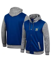 Men's Colosseum Navy Midshipmen Robinson Hoodie Full-Snap Jacket