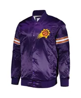 Men's Starter Purple Phoenix Suns Pick and Roll Satin Full-Snap Varsity Jacket