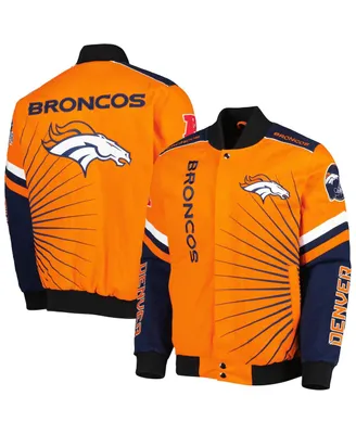 Men's G-iii Sports by Carl Banks Orange Denver Broncos Extreme Redzone Full-Snap Varsity Jacket