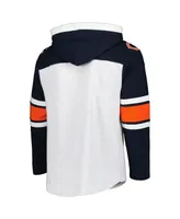 Men's '47 Brand Chicago Bears Heather Gray Gridiron Lace-Up Pullover Hoodie