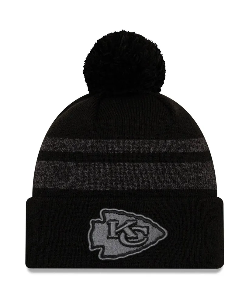 Men's New Era Black Kansas City Chiefs Dispatch Cuffed Knit Hat with Pom