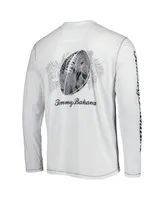 Men's Tommy Bahama White New Orleans Saints Laces Out Billboard Long Sleeve T-shirt