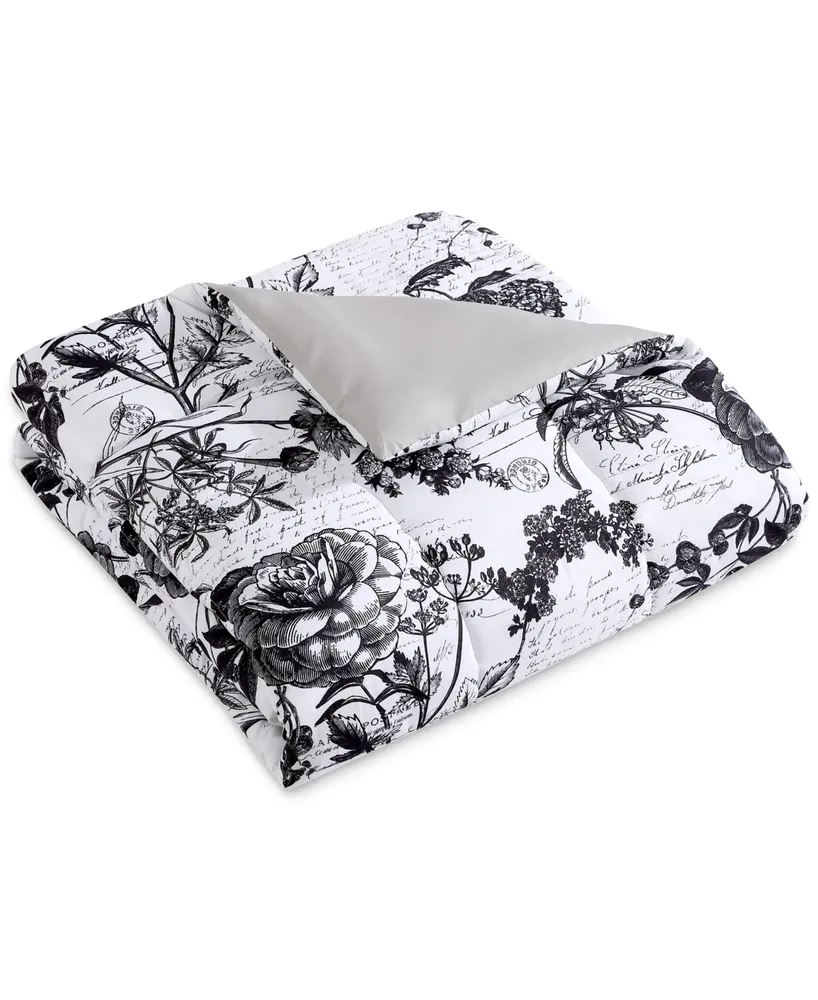 Hallmart Collectibles Painted Script 3 Piece Reversible Comforter Sets, Created for Macy's