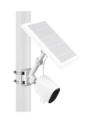 Wasserstein 2-in-1 Universal Pole Mount for Camera & Solar Panel Compatible with Wyze, Blink, Ring, Arlo, Eufy Camera (White)