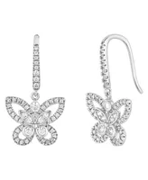 And Now This Cubic Zirconia Fine Silver-Plated or 18K Gold-Plated Butterfly Earring