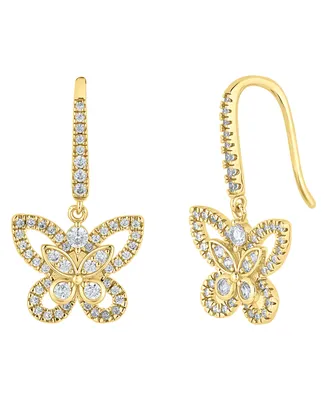 And Now This Cubic Zirconia Fine Silver-Plated or 18K Gold-Plated Butterfly Earring