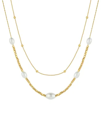 And Now This Imitation Pearl 18K Gold-Plated Double Layer Necklace