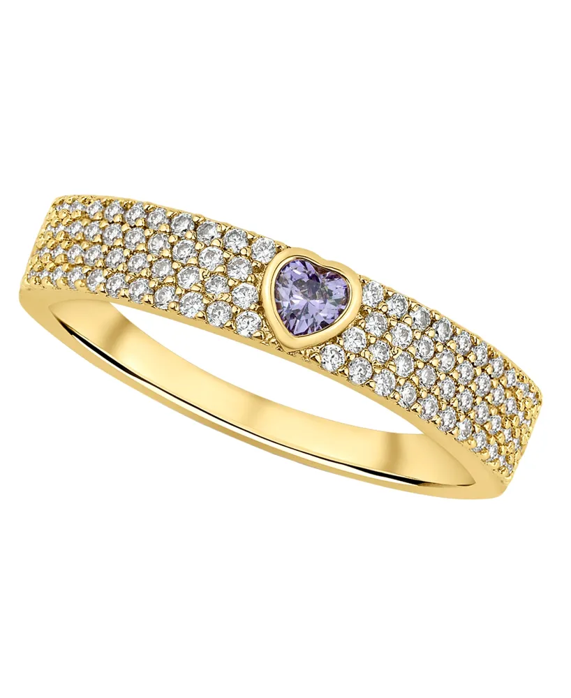 And Now This Cubic Zirconia 18K Gold-Plated Heart Ring