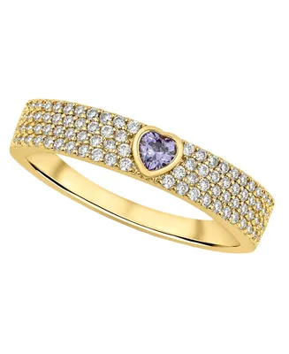 And Now This Cubic Zirconia 18K Gold-Plated Heart Ring