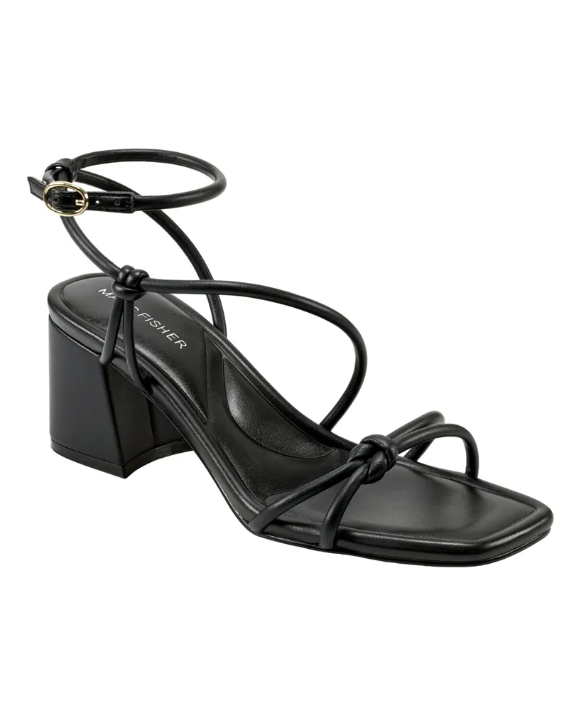 Marc Fisher Women's Gurion Square Toe Strappy Block Heel Sandals