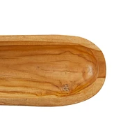 Rosemary Lane Teak Wood Handmade Live Edge Tray, 27" x 6" x 3"