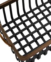 Rosemary Lane Wood Grid Tray, Set of 2, 29", 23" W