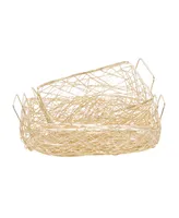 Rosemary Lane Metal Wire Tray, Set of 3, 15", 16", 18" W