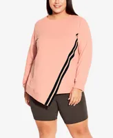 Avenue Plus Size Splice Stripe Placement Top