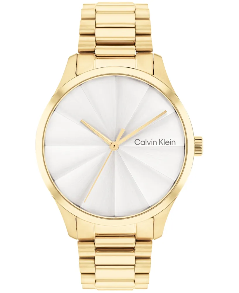 Calvin Klein Unisex 3-Hand Gold-Tone Stainless Steel Bracelet Watch 35mm