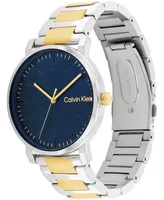 Calvin Klein Men's 3-Hand Two-Tone Stainless Steel Bracelet Watch 43mm - Two