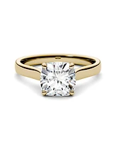 Charles & Colvard Moissanite Cushion Cut Solitaire Ring (2 ct. t.w. Diamond Equivalent) 14k White or Yellow Gold