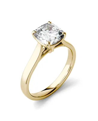 Charles & Colvard Moissanite Cushion Cut Solitaire Ring (2 ct. t.w. Diamond Equivalent) 14k White or Yellow Gold