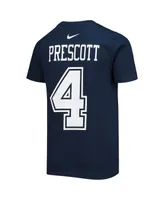 Youth Boys and Girls Nike Dak Prescott Navy Dallas Cowboys Team Player Name Number T-shirt