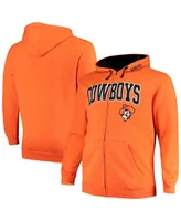 Men's Colosseum Orange Oklahoma State Cowboys Big and Tall Full-Zip Hoodie