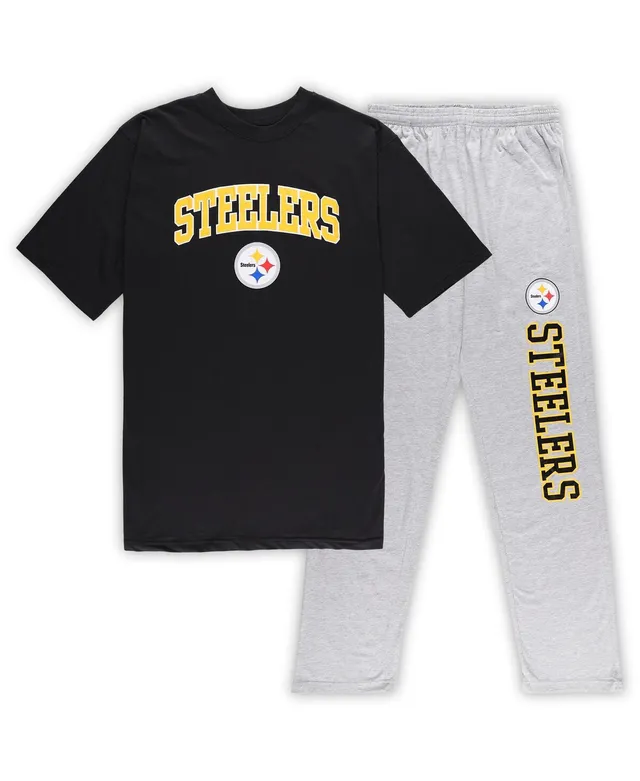 Concepts Sport Men's Concepts Sport Black and Heather Gray Pittsburgh  Steelers Big Tall T-shirt Pants Sleep Set