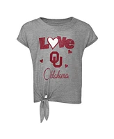 Preschool Girls Heathered Gray, Crimson Oklahoma Sooners Forever Love T-shirt and Leggings Set